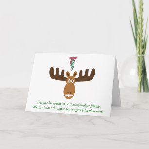 Cartão De Festividades Moose Head_Mooseltoe & Eggnog