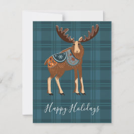 Cartão De Festividades Moose Holiday Card