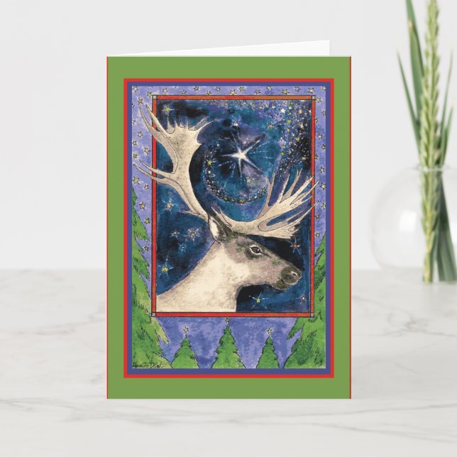 Cartão De Festividades Moose Natal (Frente)