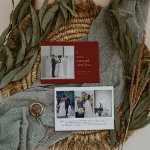 Cartão De Festividades Morango Casado Ano Novo Casamento elegante