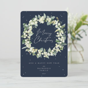 Cartão De Festividades Morango de Neve + Eucalyptus Fora de Natal Não Fot