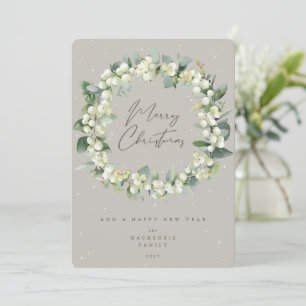 Cartão De Festividades Morango de Neve + Eucalyptus Fora de Natal Não Fot