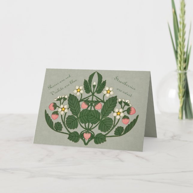 Cartão De Festividades Morangos são Namorados doce CC0368 (Frente)