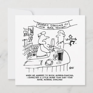 Cartão De Festividades Morris Dançando em Pub. Tradicional Dança Morris