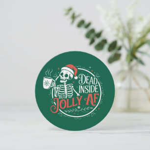 Cartão De Festividades Morto por Dentro Mas Alegre Crânio Papai Noel Nata
