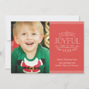 Cartão De Festividades Most Joyful Holiday Photo Card