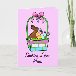 Cartão De Festividades Mother Happy Easter Eggs, Bunny and Bow