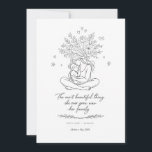Cartão De Festividades Mothers Day Botanical Line Art Card Floral Mom<br><div class="desc">A breathtakingly beautiful and deeply heartfelt Mother's Day card she will treasure forever! 💕 This elegant minimalist design features a tender mother cradling her precious baby surrounded by blooming roses, wildflowers and botanical elements capturing the purest most powerful love in the world in the most beautiful artistic way. "The most...</div>