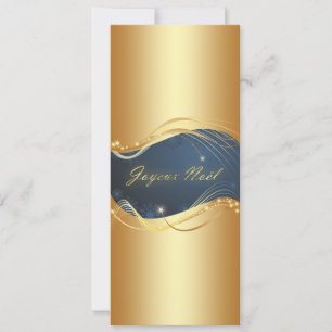 Cartão De Festividades Motif de Noël ou avec fond bleu