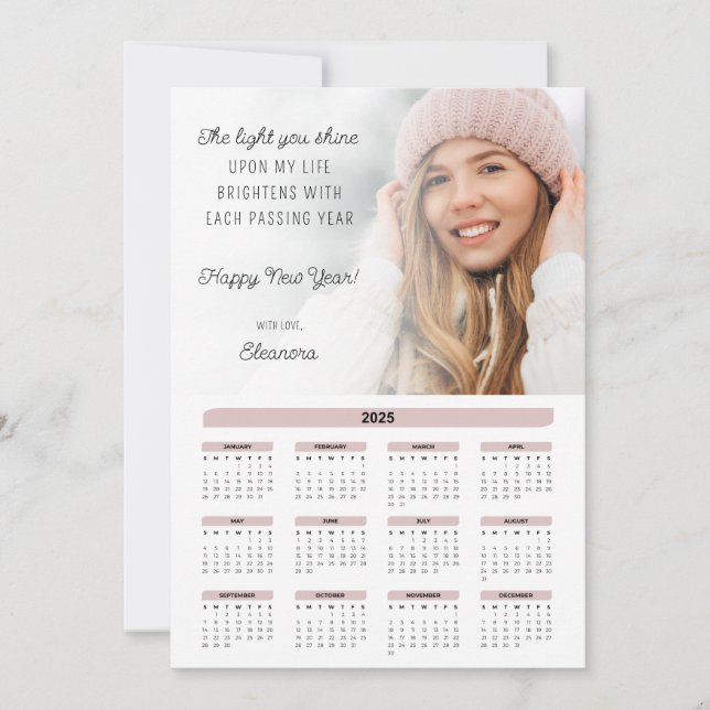 Cartão De Festividades Motivação de Foto do Calendário 2025 (Frente)