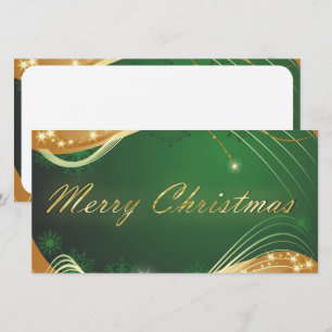 Cartão De Festividades Motivo de Natal de Ouro com fundo verde