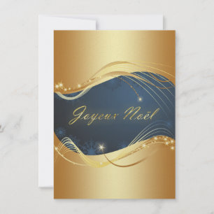 Cartão De Festividades Motivo de Natal em ouro com fundo azul