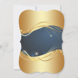 Cartão De Festividades Motivo de Natal ouro com fundo azul...
