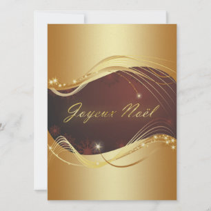 Cartão De Festividades Motivo de Natal ouro com fundo vermelho...