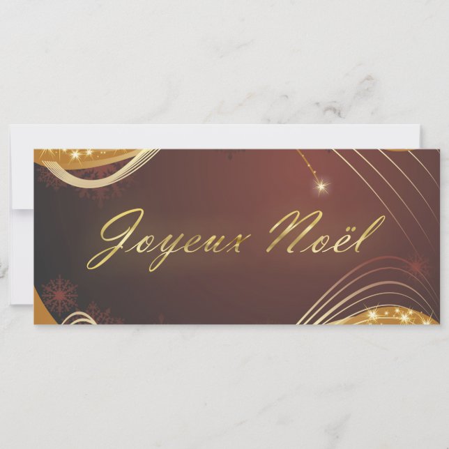Cartão De Festividades Motivo de Natal ouro com fundo vermelho... (Frente)