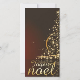 Cartão De Festividades Motivo de Natal vermelho com árvore de Natal doura