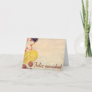 Cartão De Festividades Motivo para o Natal com frutas...
