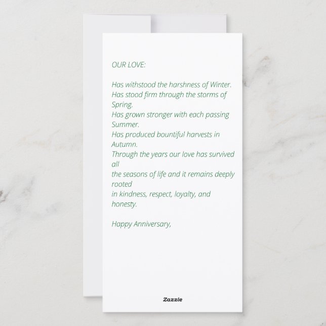 Cartão De Festividades Motivos De Amor (Verso)