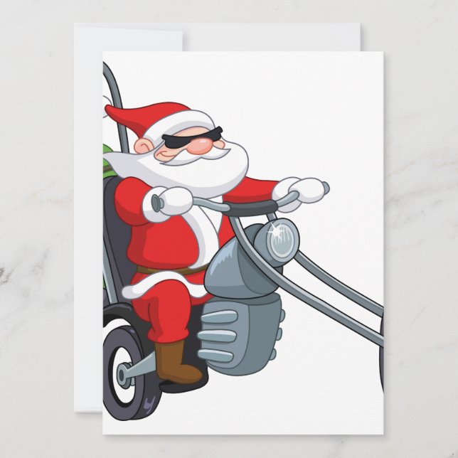 Cartão De Festividades motociclista santa claus (Frente)