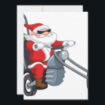 Cartão De Festividades motociclista santa claus<br><div class="desc">motociclista, papais noeis,  "santa claus", moto, hardcore, "rock roll", natal, xmas, chopper, "natal engraçado",  "humor de natal",  "papais noeis legal",  "branco verde-vermelho",  hipster retrô</div>