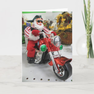 Cartão De Festividades Motorcycle Santa