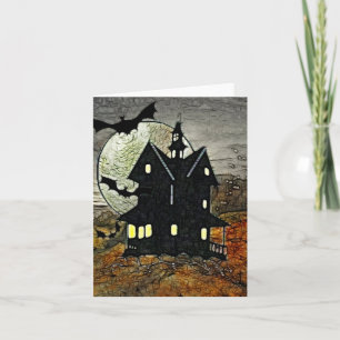 Cartão De Festividades Mount Spooky Haunted Horror Art BLANK Stationary
