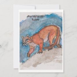 Cartão De Festividades Mountain Lion Greeting Card