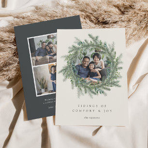 Cartão De Festividades Mountain Pine Holiday Photo Card