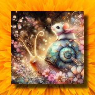 Cartão De Festividades Mouse Cute Flowers De Aquarelas Na Páscoa Do Carac