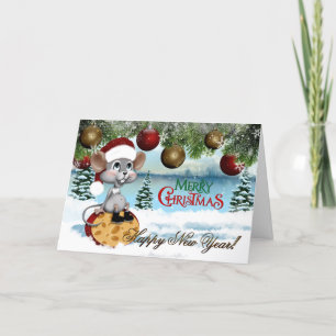 Cartão De Festividades Mouse Feliz de Natal
