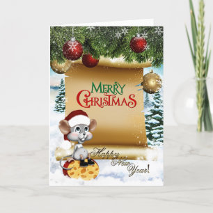 Cartão De Festividades Mouse Feliz de Natal
