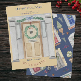 Cartão De Festividades Movendo o lançamento para casa ou para o Natal da 