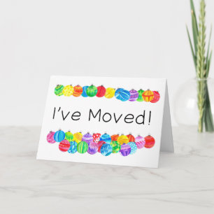 Cartão De Festividades Movi/Novo Endereço, borbulhas de aquarela