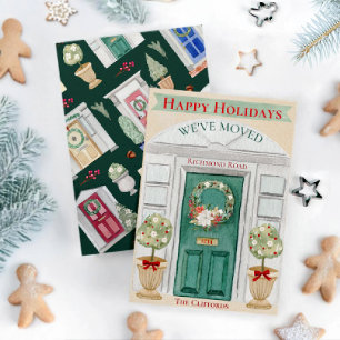 Cartão De Festividades Movimentamos Novos Xmas de Cores de Água para Casa