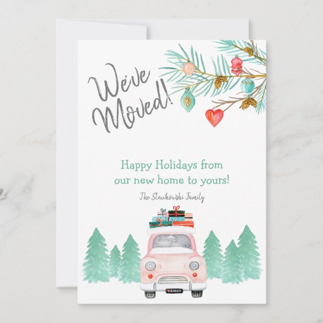 Cartão De Festividades Movimentamos o novo endereço de Natal (Frente)