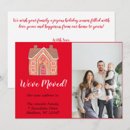 Cartão De Festividades Movimento de Foto para Casa do Pão de Natal Vermel