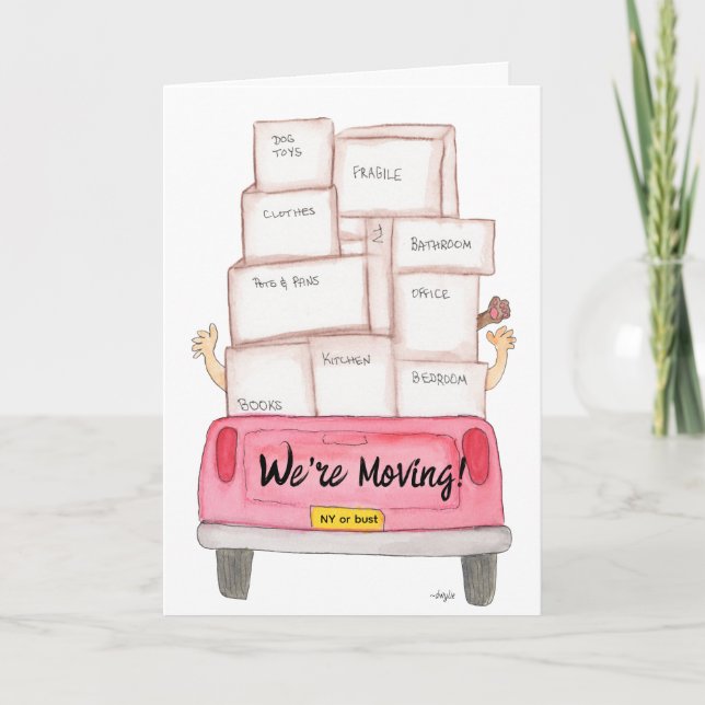 Cartão De Festividades Moving on Down the Road - change of address (Frente)