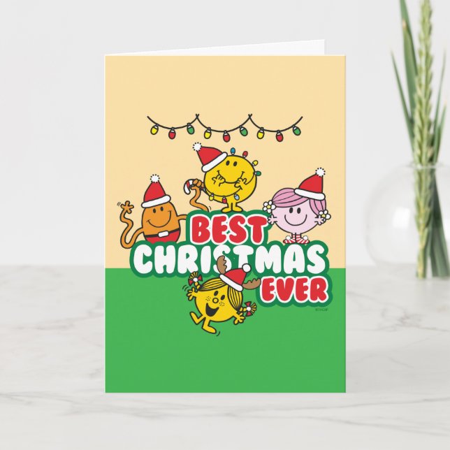 Cartão De Festividades Mr Men Little Miss Best Christmas Ever (Frente)