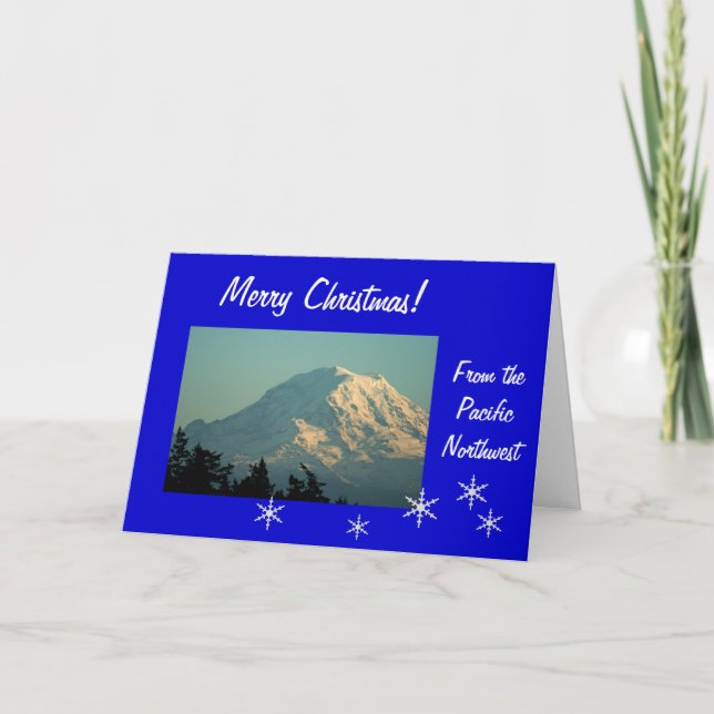 Cartão De Festividades Mt. Rainier Christmas: Vai Contar! (Frente)