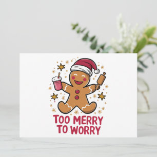 Cartão De Festividades Muito Alegre Para se Preocupar Funny Gingerbread N