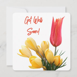 Cartão De Festividades Muito em breve bonito crocus vermelho tulipa