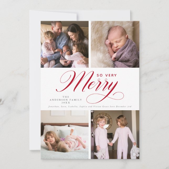 Cartão De Festividades Muito Feliz 4 Foto Natal (Frente)