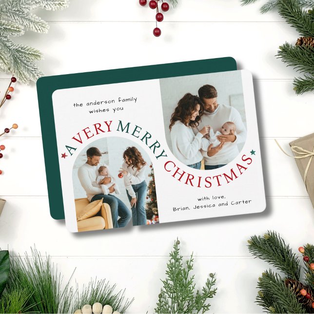 Cartão De Festividades Muito Feliz Natal Foto do Arco Moderno (Criador carregado)