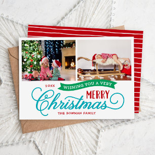 Cartão De Festividades Muito Feliz Script de Natal 2 Foto