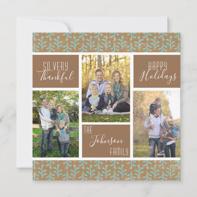 Cartão De Festividades Muito Obrigado Colagem de Fotos (Frente)