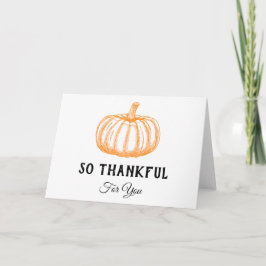 Cartão De Festividades Muito Obrigado Por Você Pumpkin Gratidão Card