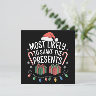Cartão De Festividades Muito Provável De Sacudir O Natal Da Família Prese