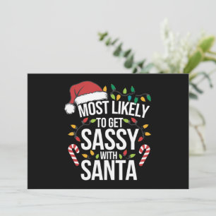 Cartão De Festividades Muito Provável Ficar Sassy Com Papai Noel Natal Xm