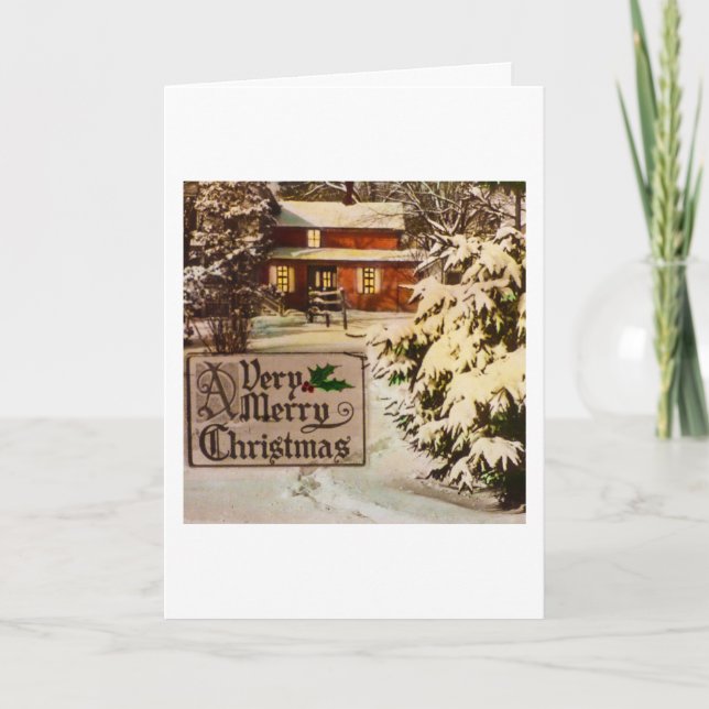 Cartão De Festividades Muito um inverno tradicional clássico do Feliz (Frente)