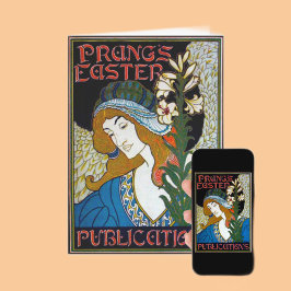 Cartão De Festividades Mulher com Lily